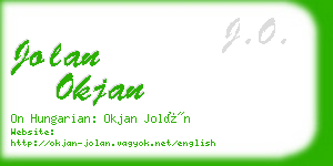 jolan okjan business card
